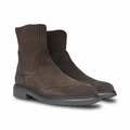 Valencia Brown Suede Wingtip Knit Bootie