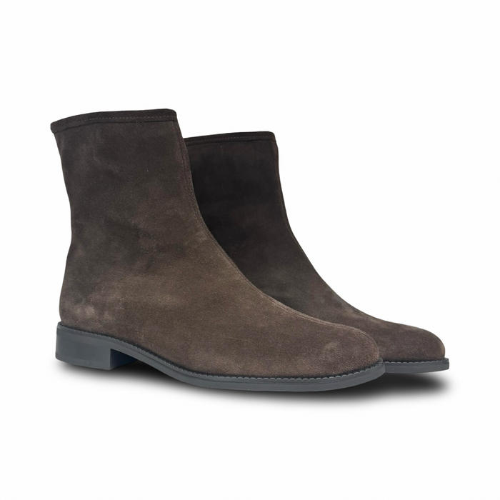 Valencia Brown Suede Zipper Back Bootie