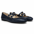 Valencia Navy Wingtip Double Buckle Mary Jane