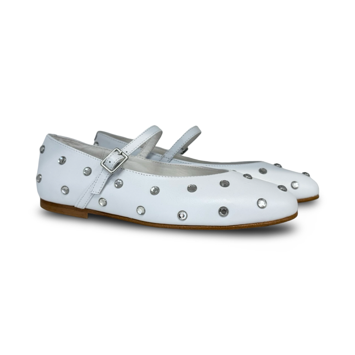 Valencia White Rhinestone Mary Jane