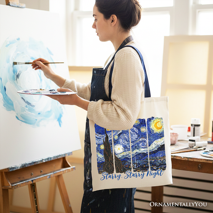 Vincent Van Gogh Starry Night Canvas Tote Bag