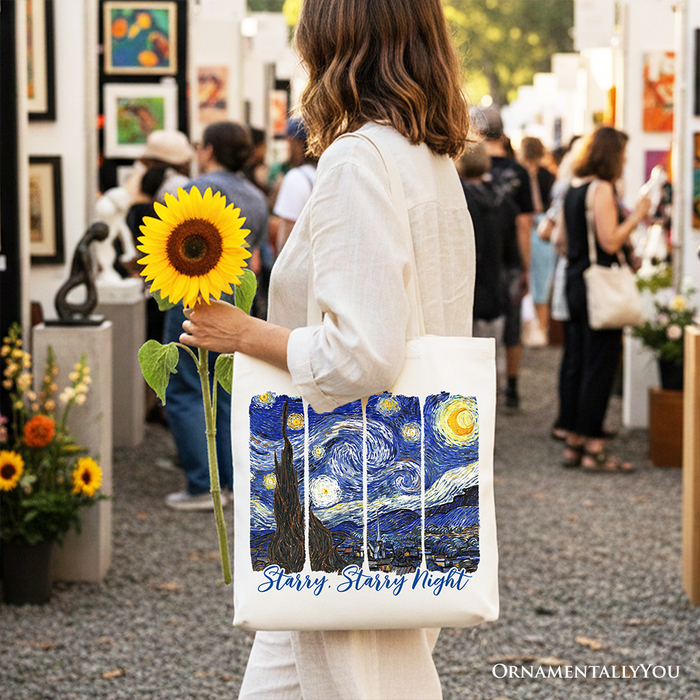 Vincent Van Gogh Starry Night Canvas Tote Bag