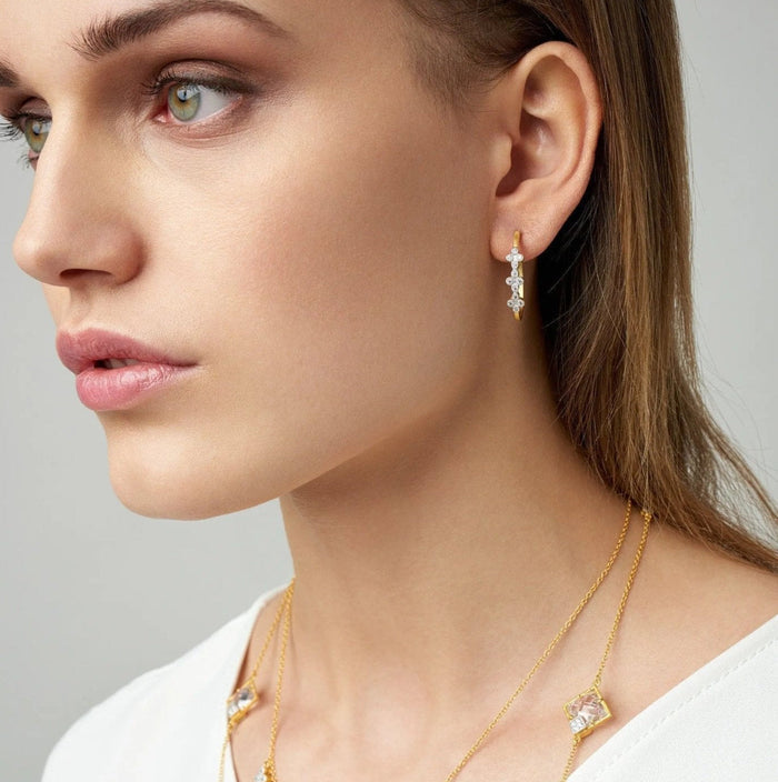 Visionary Fusion Clover Hoop Earrings - FREIDA ROTHMAN