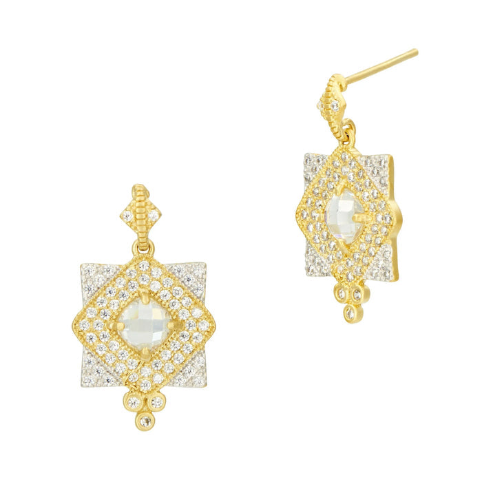 Visionary Fusion Stone Motif Drop Earrings