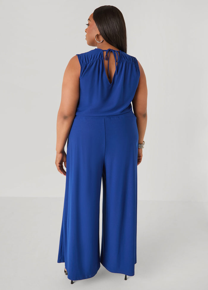 Wide Leg Tie Back Jumpsuit