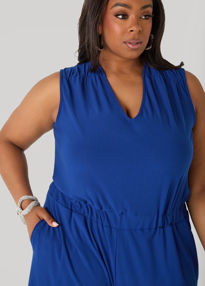 Wide Leg Tie Back Jumpsuit