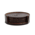 WM Brown Set of 4 Coasters with Case